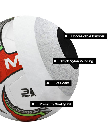 MCD Astro Hybrid Football White Red